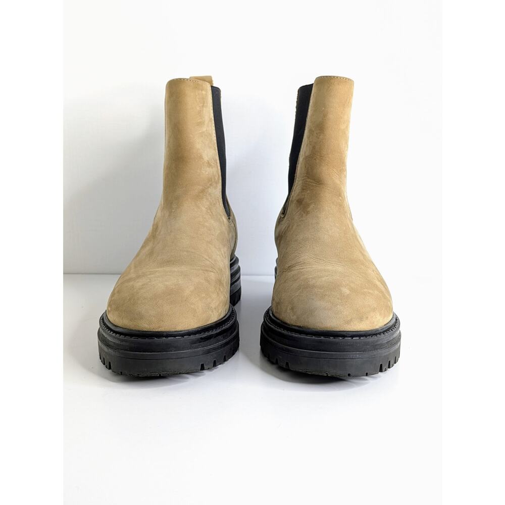 Jenni Kayne Brooklyn Lug Chelsea Boot 39 Walnut Tan Suede Leather Pull On 8.5 - Picture 3 of 14